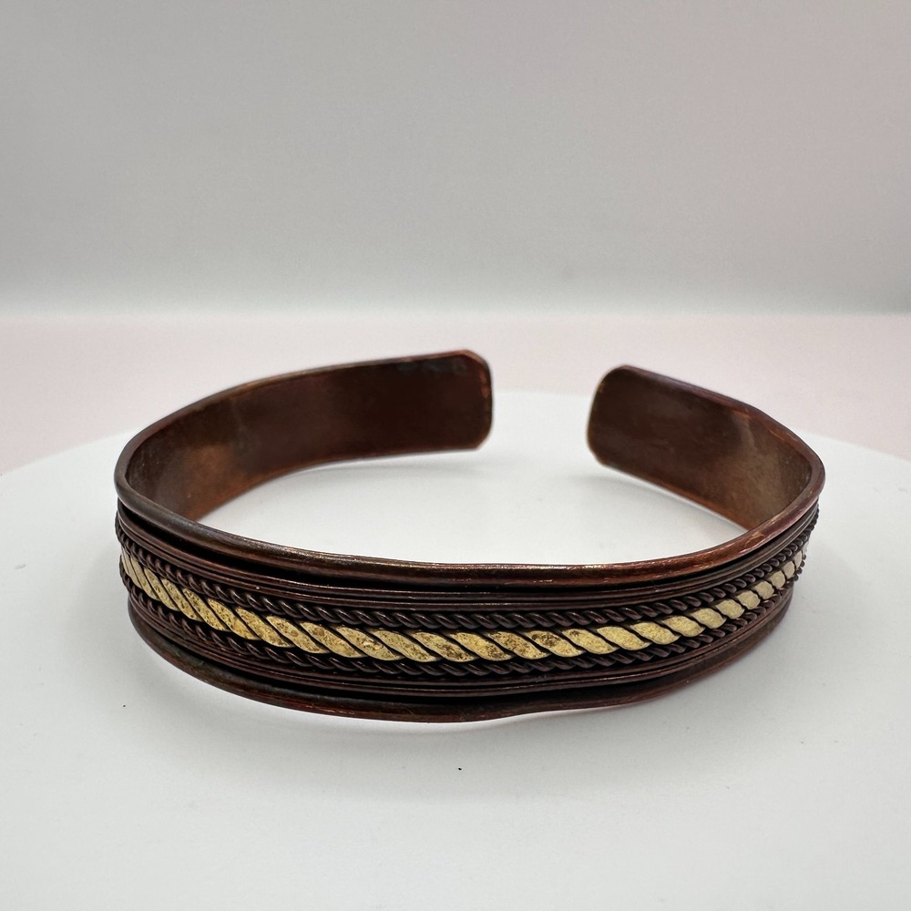 Vintage 80s Twisted Wire Bracelet Boho Retro Women's Classic Fashion Jewelry
